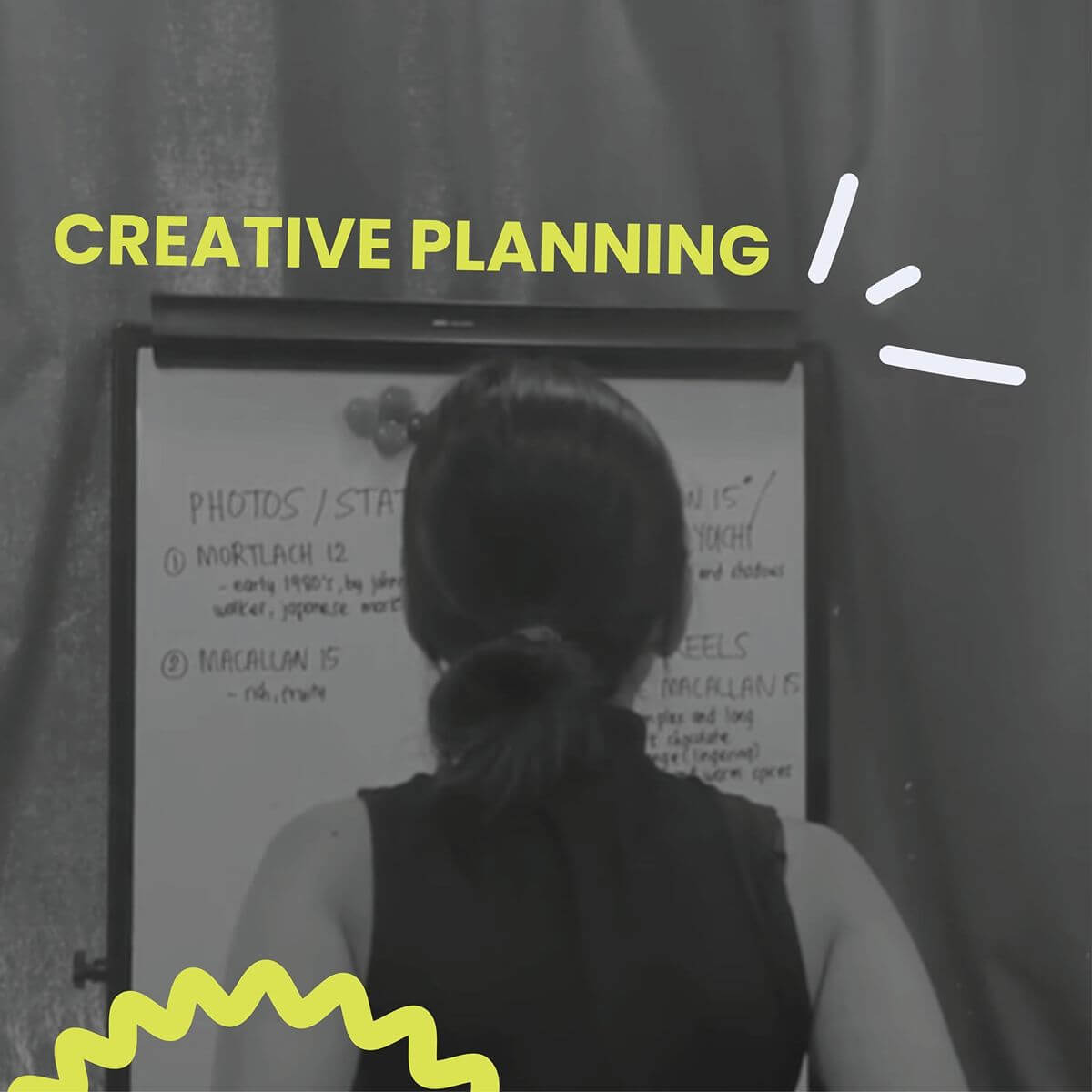 Person facing a whiteboard during a planning session with the text “Creative Planning” overlaid